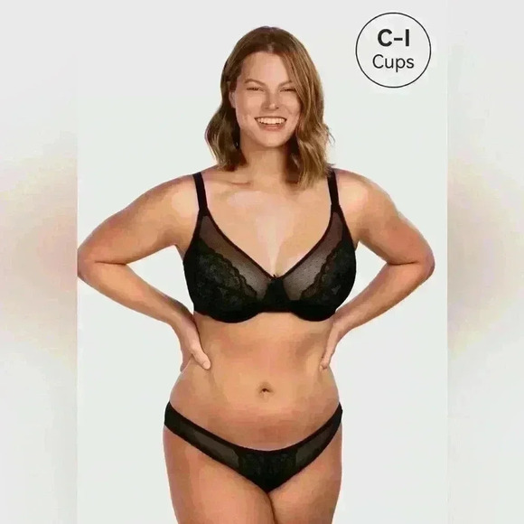 Enchante Black Lace Underwire Bra | 36G - Picture 1 of 5